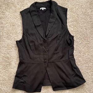 Reformation Peplum Collared Fitted Vest with Velvet Buttons - Black